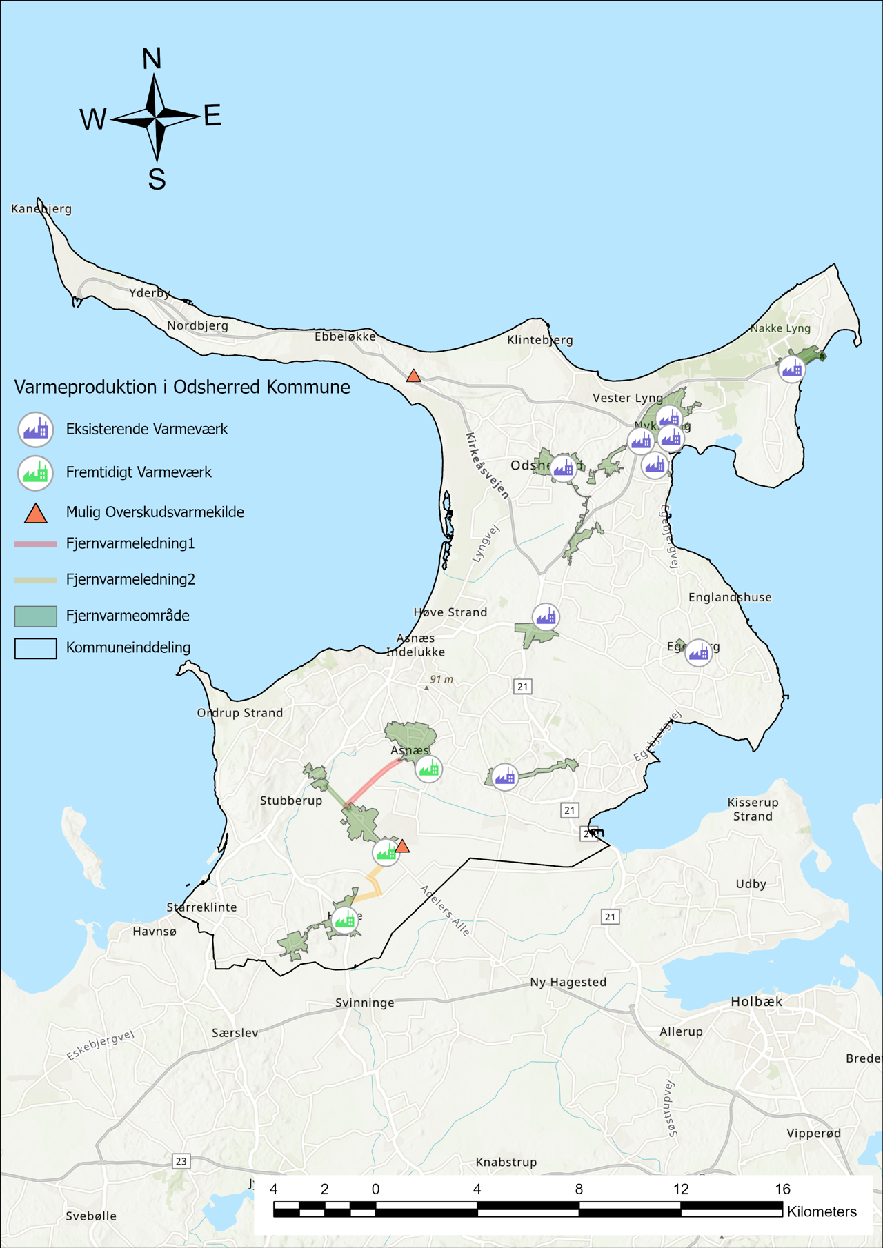Nuværende og kommende varmeværker