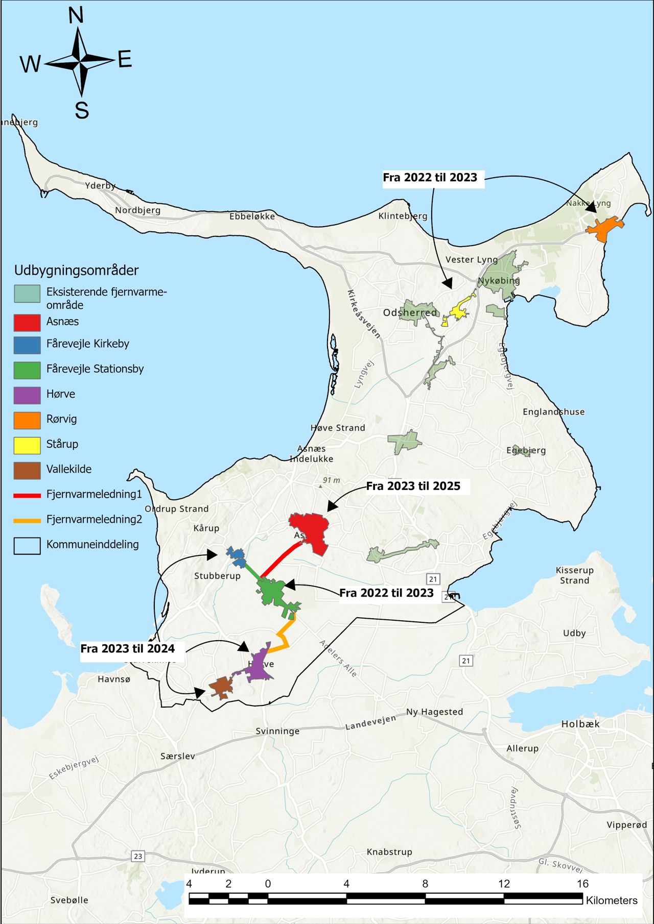 Tidsplan for etableringen af godkendte fjernvarmeområder